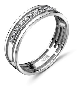 Обручальное кольцо из белого золота с бриллиантами 53846