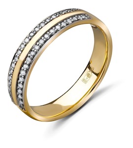Обручальное кольцо из желтого золота с бриллиантами 53882