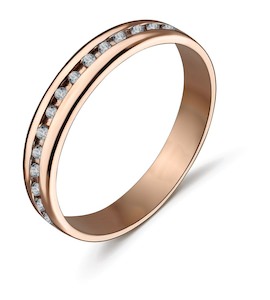 Обручальное кольцо из красного золота с бриллиантами 53888