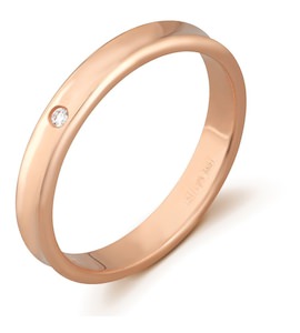 Обручальное кольцо из красного золота с бриллиантом 71736
