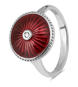 Кольцо из серебра с бриллиантом 73545