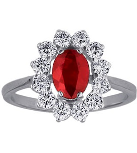 Кольцо с рубином и бриллиантами 88225
