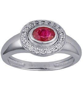 Кольцо с рубином и бриллиантами 88241