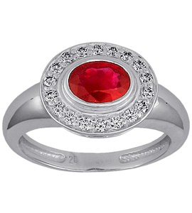 Кольцо с рубином и бриллиантами 88253
