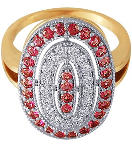 Кольцо с рубинами и бриллиантами 88350