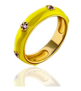 Кольцо из жёлтого золота с аметистами 88895
