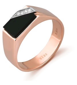 Кольцо из красного золота с бриллиантами и сомбриллом 90583