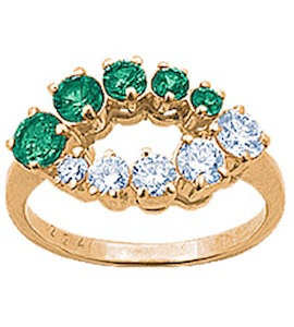 Кольцо с изумрудами и бриллиантами 95205