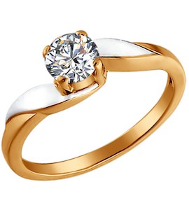 Помолвочное кольцо из золота с фианитом 014137