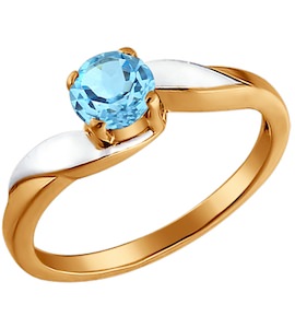 Помолвочное кольцо c голубым фианитом 014139