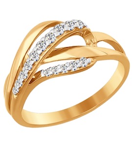 Кольцо из золота с фианитами 015289