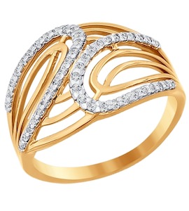 Кольцо из золота с фианитами 015571