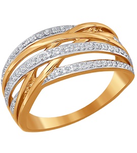 Кольцо из золота с фианитами 015725