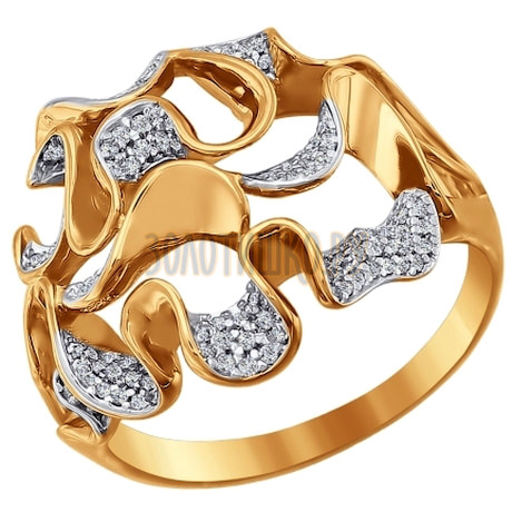 Кольцо из золота с фианитами 015864