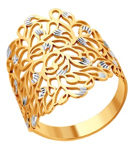 Кольцо из золота с алмазной гранью 015993