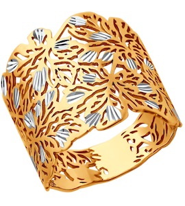 Кольцо из золота с алмазной гранью 015995
