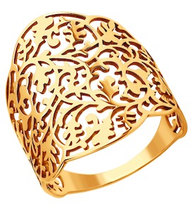 Золотое кольцо с алмазной обработкой 016000