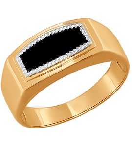 Мужское кольцо с ониксом 016428