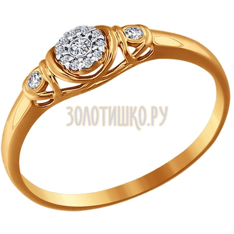 Помолвочное кольцо с фианитом 016522