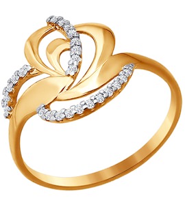 Кольцо из золота с фианитами 016530