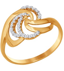 Кольцо из золота с фианитами 016533