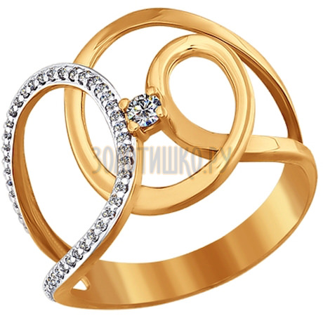 Кольцо из золота с фианитами 016537