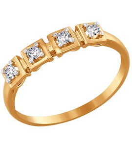 Кольцо из золота с фианитами 016541