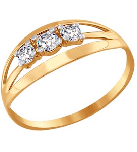 Кольцо из золота с фианитами 016542