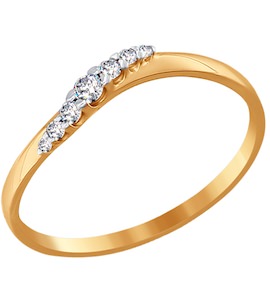 Кольцо из золота с фианитами 016553