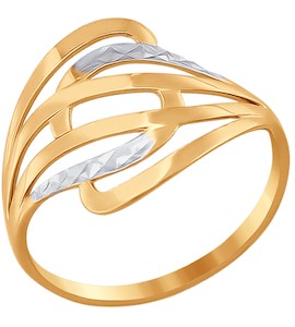 Кольцо из золота с алмазной гранью 016579
