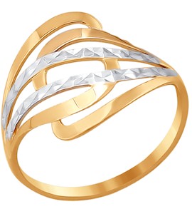 Кольцо из золота с алмазной гранью 016580