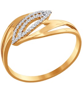 Кольцо из золота с фианитами 016590