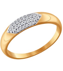 Кольцо из золота с фианитами 016596