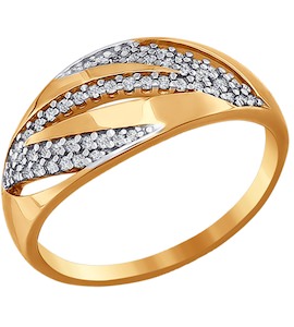 Кольцо из золота с фианитами 016601