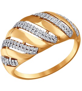Кольцо из золота с фианитами 016626