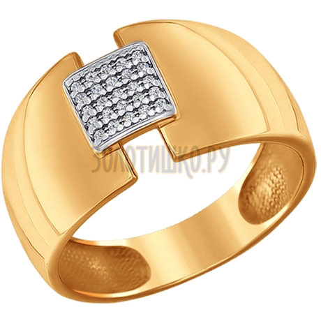 Кольцо из золота с фианитами 016631