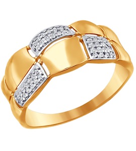 Кольцо из золота с фианитами 016636
