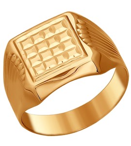 Печатка из золота с алмазной гранью 016683