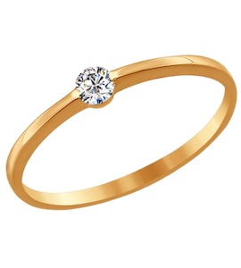 Помолвочное кольцо из золота с фианитом 016705