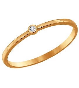 Помолвочное кольцо из золота с фианитом 016706