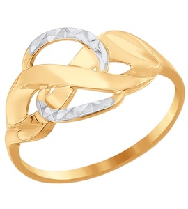 Кольцо из золота с алмазной гранью 016762