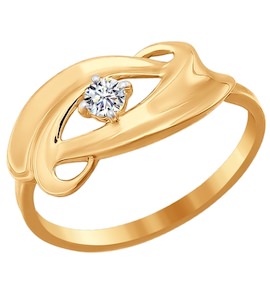 Кольцо из золота с фианитом 016767