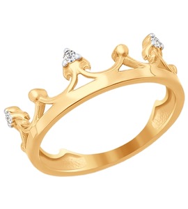 Кольцо из золота с фианитами 016779