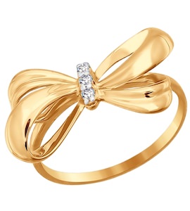 Кольцо из золота с фианитами 016815