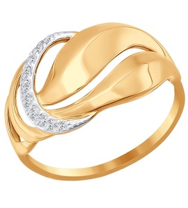 Кольцо из золота с фианитами 016818