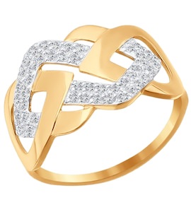 Кольцо из золота с фианитами 016833