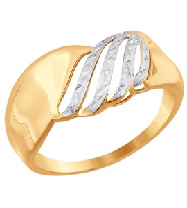 Кольцо из золота с алмазной гранью 016881