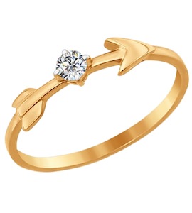 Кольцо из золота с фианитом 016890