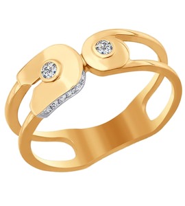 Кольцо из золота с фианитами 016925