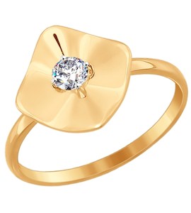 Кольцо из золота с фианитом 016956